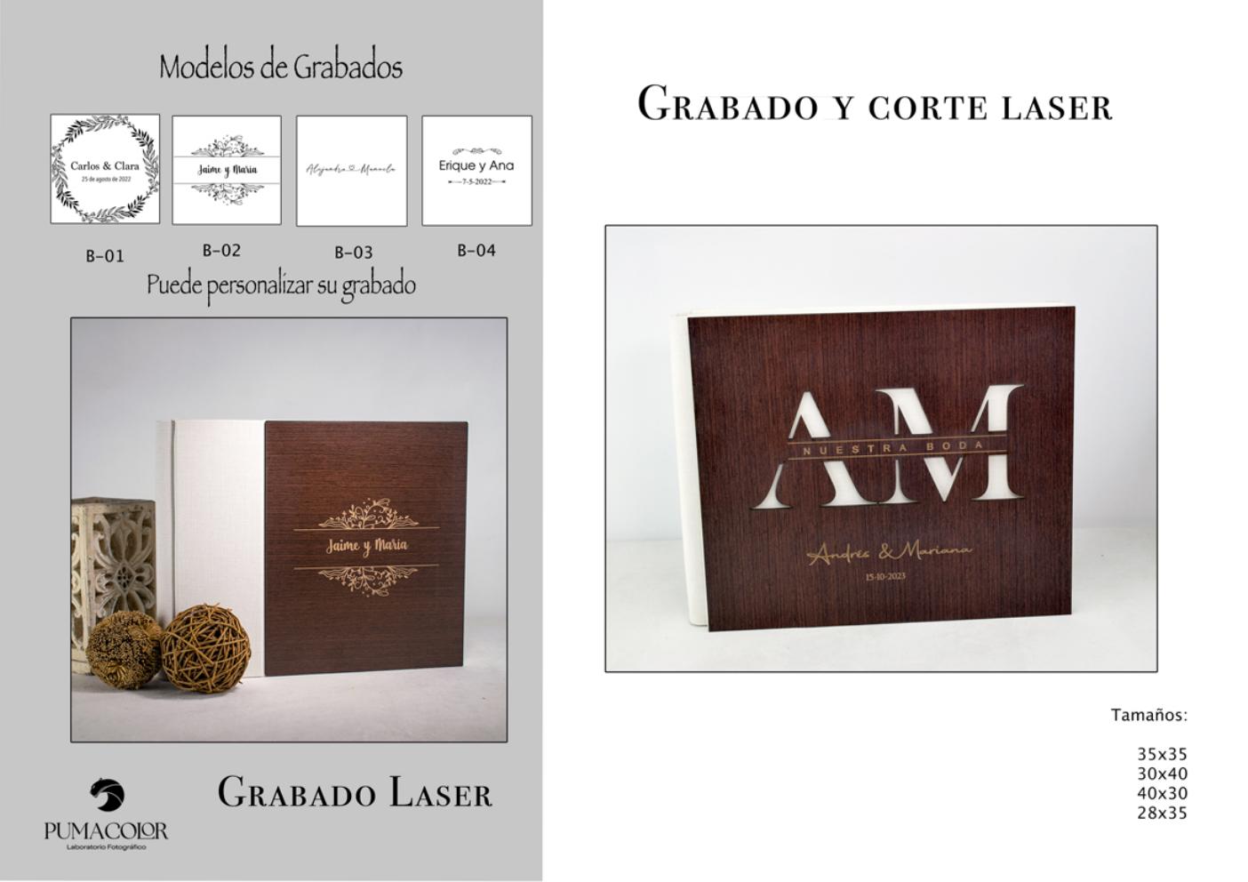 Álbum de boda · Grabado y corte láser