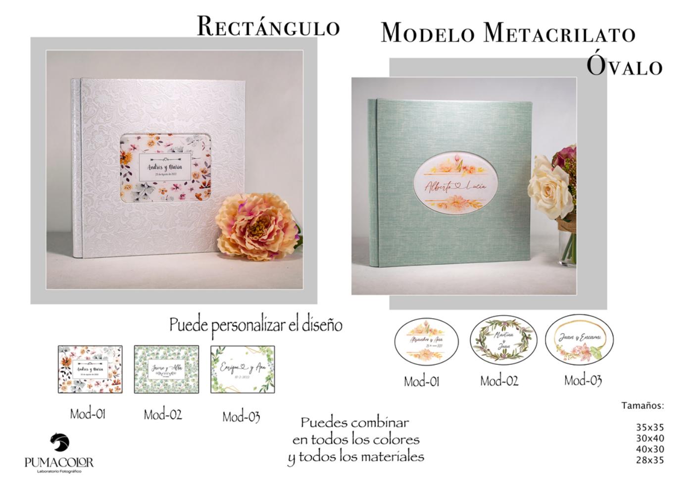 Álbum de boda · Metacrilato Óvalo