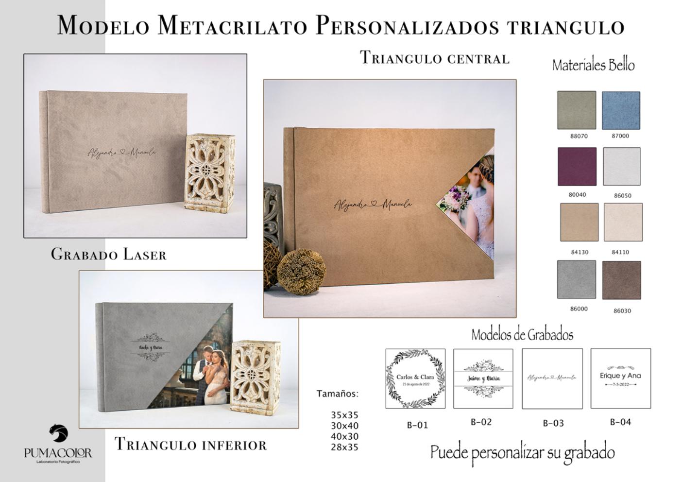 Álbum de boda · Metacrilato triángulo