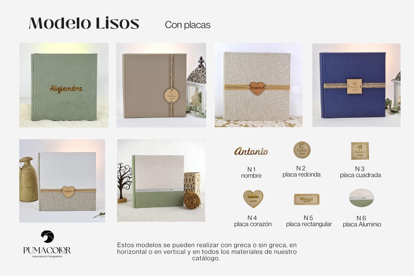 Álbum de comunión · Lisos con placa