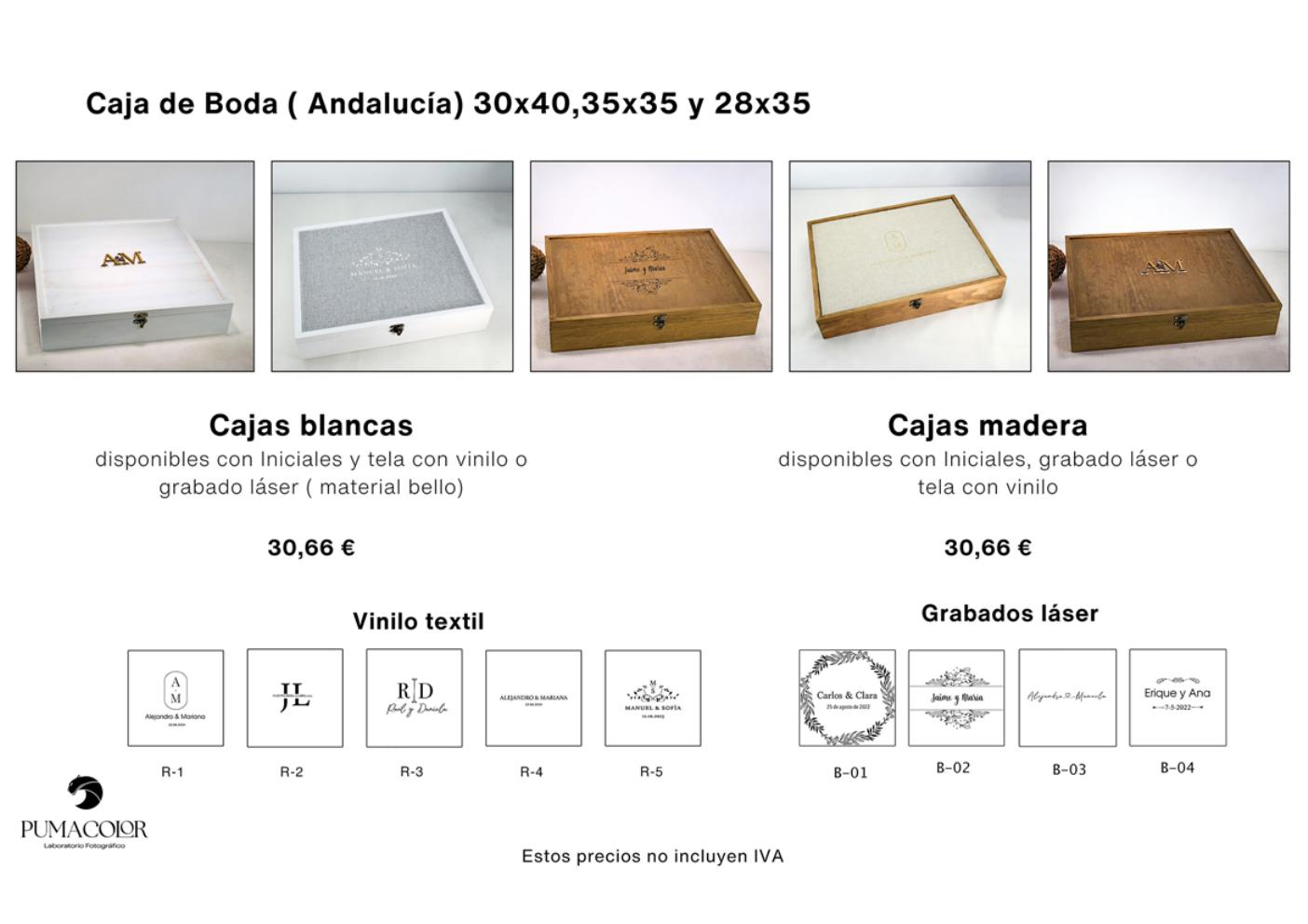 Caja de boda Andalucía